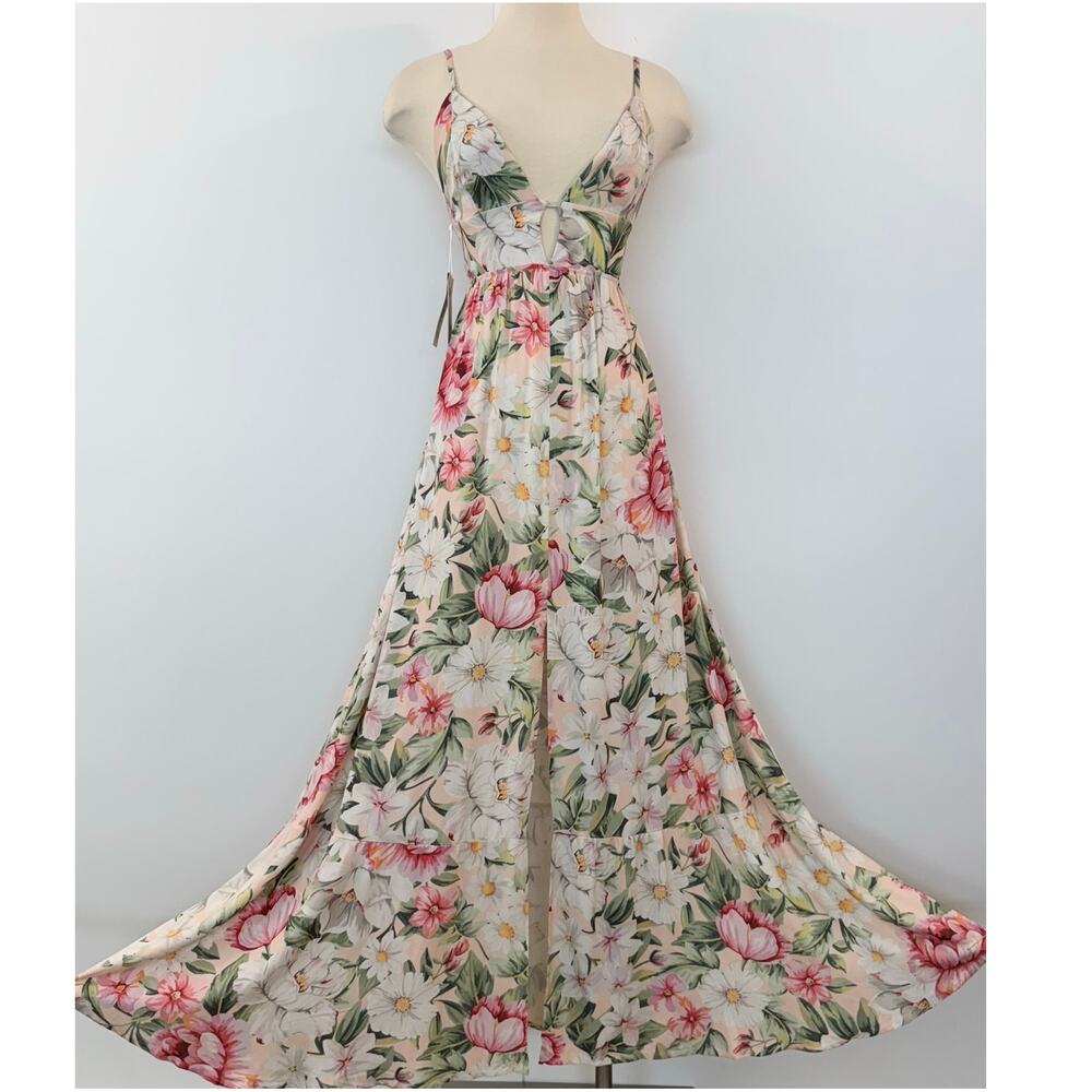 Maaji Spring Garden Eva Long Maxi Dress Floral Botanical Tropical M NWT - Picture 2 of 13